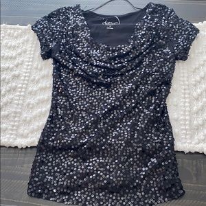 INC black sequin top